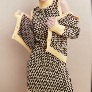 Zara Geometrical Jacquard Knit Dress Size M
